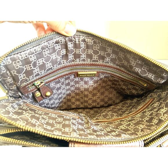 Banana Republic Smooth Chocolate Brown Leather Satchel Purse Bag - Picture 6 of 11